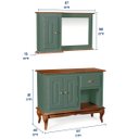 Ver imagem 6 de Gabinete para Banheiro 2 Portas com Espelheira Dália 3058 - Verde Musgo/imbuia Glazer