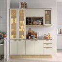 Ver imagem 1 de Cozinha Compacta Modulada 3 Peças com Cristaleira LED Aéreo sem Tampo de Pia Nanda