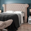 Ver imagem 2 de Cabeceira Cama Box Casal Queen 160cm Provença P02 Linho Bege Cru - Mpozenato