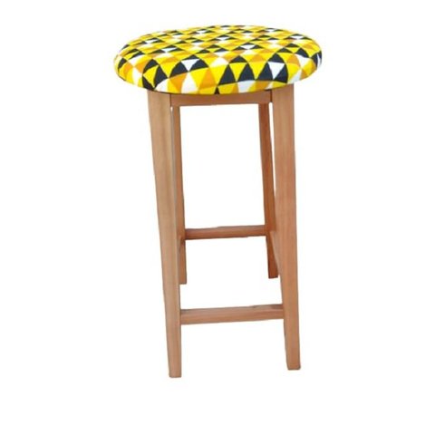 Banqueta Estofada - 68cm Altura - Madeira Maciça