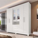 Ver mais imagens de Guarda Roupa Casal Bolívia com Espelho 6 Portas 100% MDF Linhamobília Branco
