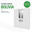 Ver imagem 2 de Guarda Roupa Casal Bolívia com Espelho 6 Portas 100% MDF Linhamobília Branco
