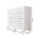 Ver imagem 4 de Cômoda Milano 8 Gavetas 100% Mdf Branco - Panorama Móveis