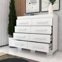 Ver imagem 2 de Cômoda Milano 8 Gavetas 100% Mdf Branco - Panorama Móveis