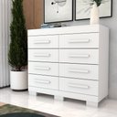 Ver imagem 3 de Cômoda Milano 8 Gavetas 100% Mdf Branco - Panorama Móveis