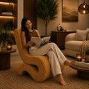 Ver imagem 2 de Poltrona Decorativa Marina Bouclê Moscow Design Orgânico Moderno