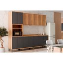 Ver imagem 1 de Cozinha Completa Sauvignon 5 Peças (2aéreos+2balcões+1torrequente) C5p90 Amendoa/grafite - Ronipa