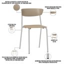 Ver imagem 2 de Kit 04 Cadeiras Empilhável Fixa Atom F02 Base Aço Cinza Nude - Lyam Decor