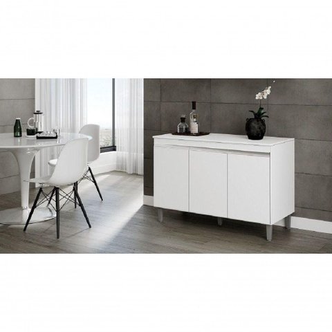 Balcão de Cozinha Manu + Tampo 120cm Branco