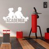 Adesivo Academia Homem Musculoso Mulher Halteres Decoração Kanto Store Adesivo de Parede Branco - 1