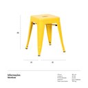 Ver imagem 4 de Banqueta baixa Iron Tolix - Industrial - Aço - Vintage - Amarelo