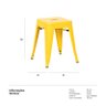 Banqueta baixa Iron Tolix - Industrial - Aço - Vintage - Amarelo - 4