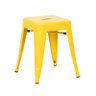 Banqueta baixa Iron Tolix - Industrial - Aço - Vintage - Amarelo - 1
