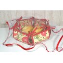 Ver imagem 1 de Cesta de Pão em Tecido Dupla Face - Pimenta Vermelha