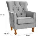 Ver imagem 3 de Poltrona Decorativa Carrara C/ Capitonê Veludo Prata