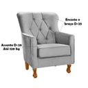 Ver imagem 4 de Poltrona Decorativa Carrara C/ Capitonê Veludo Prata