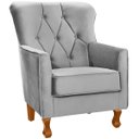 Ver imagem 1 de Poltrona Decorativa Carrara C/ Capitonê Veludo Prata