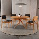 Ver imagem 1 de Sala de Jantar Mesa Ballare 135cm Tampo Laminado Redondo com 4 Cadeiras Malta