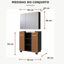 Ver imagem 5 de Conjunto Gabinete de Banheiro Premium e Armário Espelhado Klein - Preto/Nature