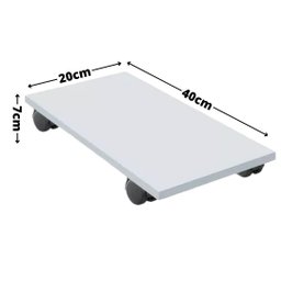 Suporte de Gabinete Cpu Computador Branco com Rodas em Mdf - 4