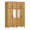 Conjunto de Quarto Grécia: Guarda-Roupa 8 Portas c/ Maleiro Cômoda 6 Gavetas Madeira Pinus Mel - Cav - 2