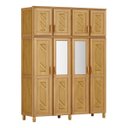 Ver imagem 2 de Conjunto de Quarto Grécia: Guarda-Roupa 8 Portas c/ Maleiro Cômoda 6 Gavetas Madeira Pinus Mel - Cav