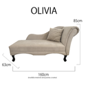 Ver imagem 5 de Recamier Estofado Decorativo Olívia Esquerdo de Quem Senta Corano Bege - Incasa Decor