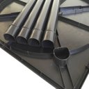 Ver imagem 2 de 2 Mesas Quadradas Desmontáveis de Plástico 90cm Preta + 8 Banquetas Empilháveis
