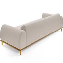 Ver imagem 7 de Sofá 4 Lugares para Sala de Estar Kiev 300cm D02 Base Castanho Pés D'ouro Bouclê Creme B-54 - Lyam D