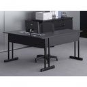 Ver imagem 2 de Mesa em L com 2 Gavetas Rael Preto Onix
