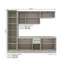 Ver imagem 2 de Cozinha Modulada 5 Peças 250cm 6 Portas 6 Gavetas Fineze Henn - Cor: Areia HP