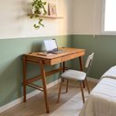 Ver imagem 1 de Mesa Escrivaninha Home Office com Gaveta Nichos Porta Canetas e Passa Cabos 111,2x75x55cm