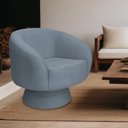 Ver imagem 2 de Poltrona Decorativa Liz Giratória Bouclé Azul Claro - Nexta Casa