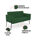 Ver imagem 5 de Sofá Namoradeira 2 Lugares Pé de Ferro Preto Elisa Veludo Verde D03 - D'Rossi