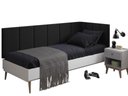Ver imagem 3 de Conjunto de Cabeceira Solteiro Clara Proteção Lateral Suede Preto