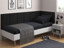 Ver imagem 2 de Conjunto de Cabeceira Solteiro Clara Proteção Lateral Suede Preto