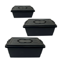 Ver imagem 1 de Kit de 3 Box de Armazenamento Organização Garagem Casa Tampa