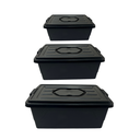 Ver imagem 4 de Kit de 3 Box de Armazenamento Organização Garagem Casa Tampa