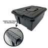 Kit de 3 Box de Armazenamento Organização Garagem Casa Tampa - 10