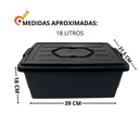 Ver imagem 3 de Kit de 3 Box de Armazenamento Organização Garagem Casa Tampa