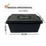 Kit de 3 Box de Armazenamento Organização Garagem Casa Tampa - 3