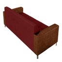 Ver imagem 7 de Sofá Living Decorativo Houston 2 Lugares 180cm Pés em Metal Veludo/ Pu Bordô/ Marrom G33 - Gran Belo