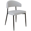 Ver imagem 3 de Kit 04 Cadeiras Estofada para Sala de Jantar Serena Preto C01 Courino Off White - Lyam Decor