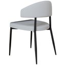 Ver imagem 6 de Kit 04 Cadeiras Estofada para Sala de Jantar Serena Preto C01 Courino Off White - Lyam Decor