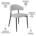 Ver imagem 4 de Kit 04 Cadeiras Estofada para Sala de Jantar Serena Preto C01 Courino Off White - Lyam Decor