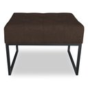 Ver imagem 4 de Kit 02 Puffs Lisa Suede Marrom Base Metálica Industrial Preto - Pallazio