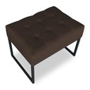 Ver imagem 3 de Kit 02 Puffs Lisa Suede Marrom Base Metálica Industrial Preto - Pallazio