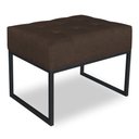 Ver imagem 5 de Kit 02 Puffs Lisa Suede Marrom Base Metálica Industrial Preto - Pallazio