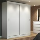 Ver imagem 1 de Guarda-Roupa Solteiro Madesa Dallas 2 Portas de Correr 2 Gavetas Branco Cor:Branco