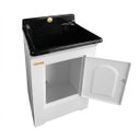 Ver imagem 4 de Gabinete Tanque de Lavanderia 40 Litros Espaço Torneira Branco/Preto 011